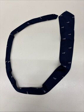 Men's Navy Skinny Tie with Micro Pattern
